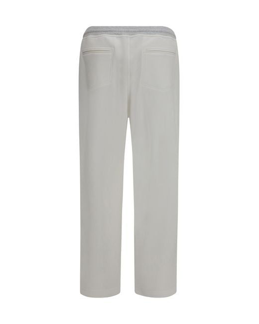 Brunello Cucinelli Gray Cotton Pants Cotton; Elastane for men