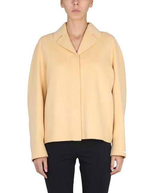 Max Mara Natural Mini Notched Lapel Short Jacket
