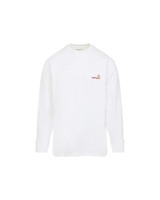 Carhartt White Ls American Script T-Shirt for men