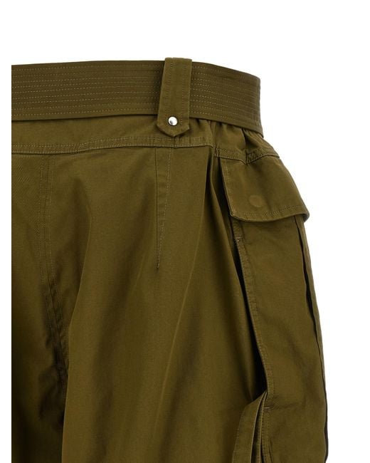 McQueen Green Short Cargo Cotton Bermuda