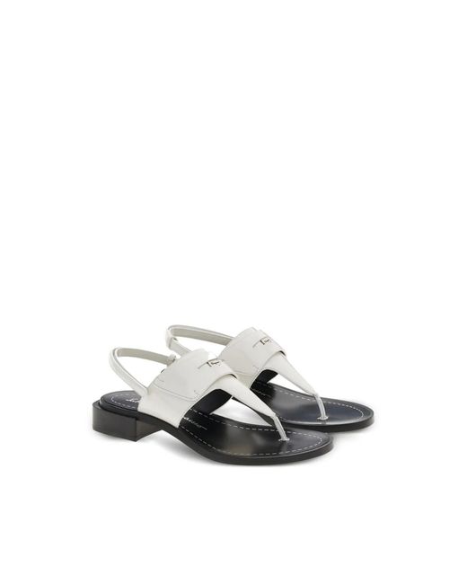 Ferragamo White Nya Leather Ankle-Strap Sandals