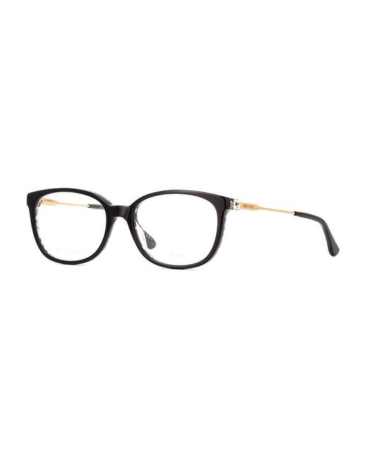 Jimmy Choo Black Eyeglasses Rectangle Full Rim, Frame And Clear Demo Lens Lens Jc30207T300
