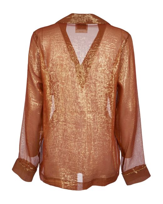 Forte Forte Brown Shiny Buttoned Shirt