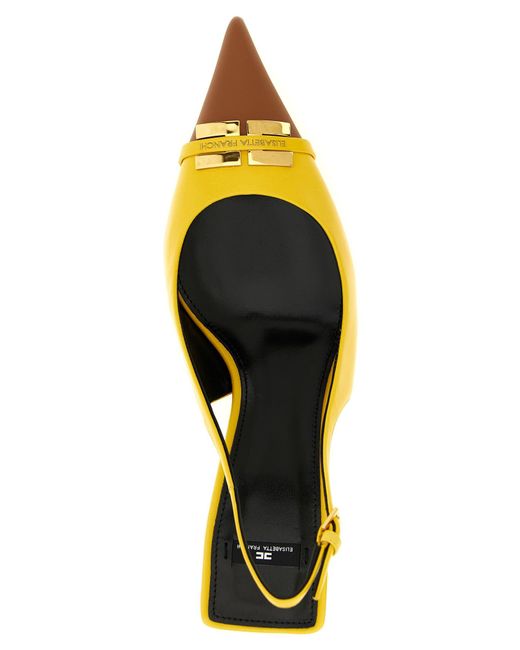 Elisabetta Franchi Metallic Leather Slingback