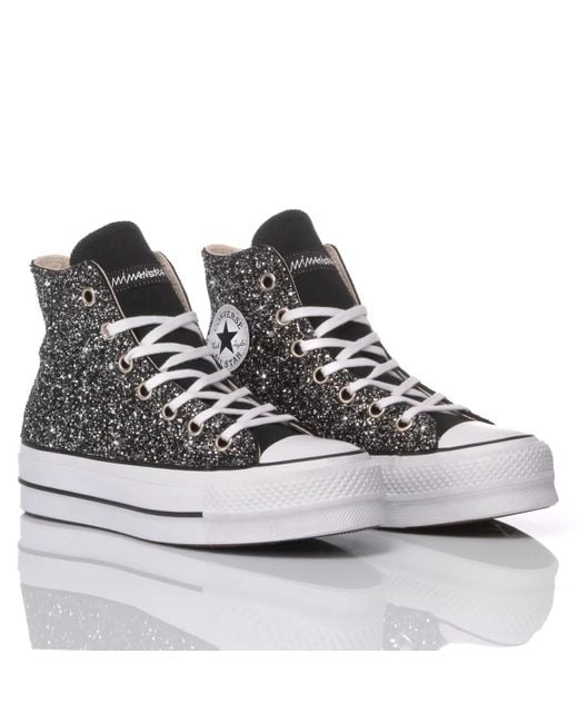 MIMANERA Gray Glitter Converse Platform