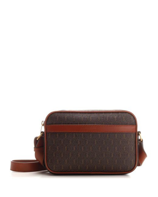 Saint Laurent Le Monogramme Canvas And Leather Camera Bag in Brown