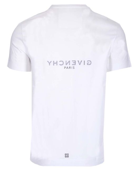 Givenchy White Logo Slim Fit T-shirt for men
