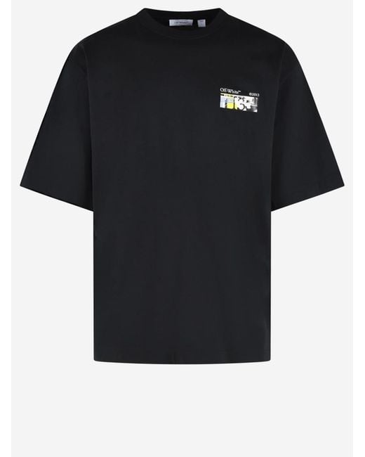 Off-White c/o Virgil Abloh Black Cotton T-Shirt Industrial Arrow T-Shirts for men