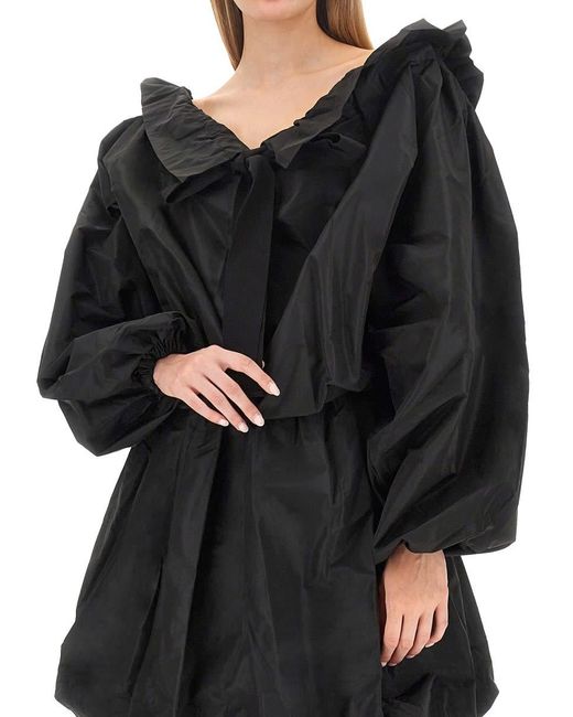 Patou Black Top With Balloon Sleeves