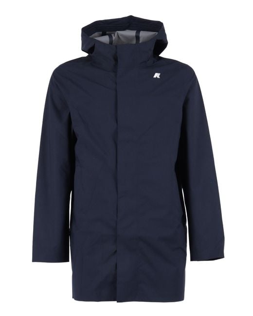 K-Way Blue Tommy Stretch 2L Jacket Raincoat for men