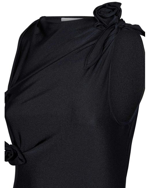 Coperni Black Top Flower Polyamide Tops