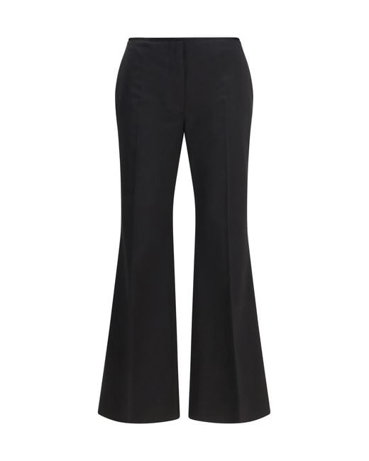 Totême Black Pants Kick Flare Raw-Edge Cotton Trousers