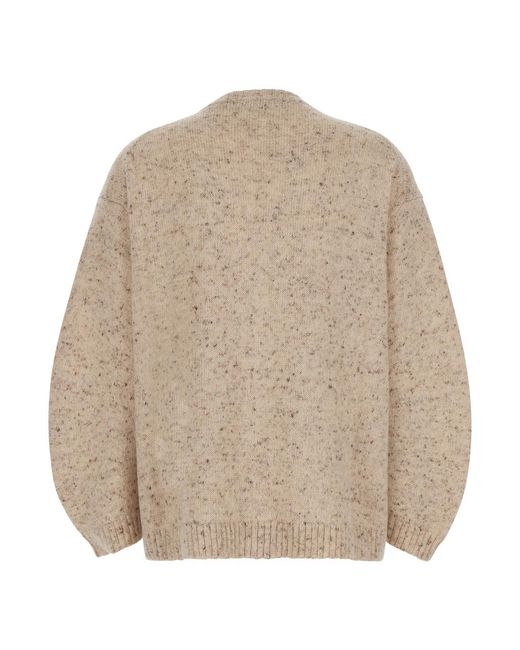 Fabiana Filippi Natural Sweater Wool-Blend Tops