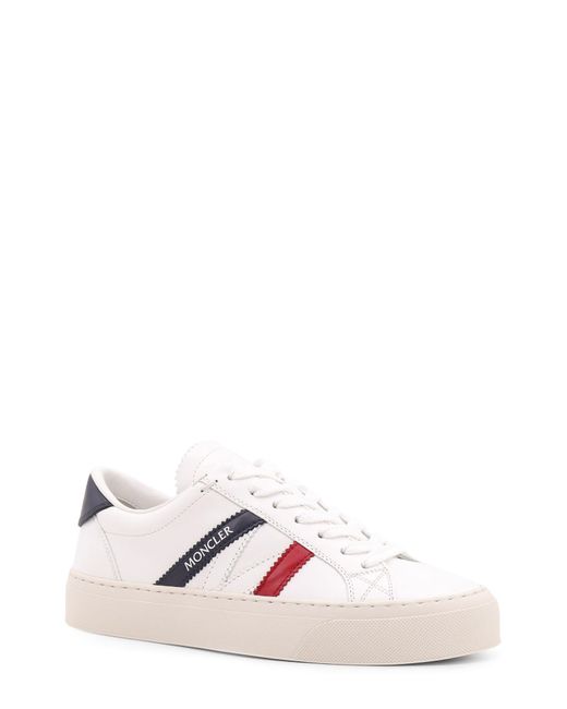 Moncler Pink Monaco2 Leather Sneakers With Logo Print