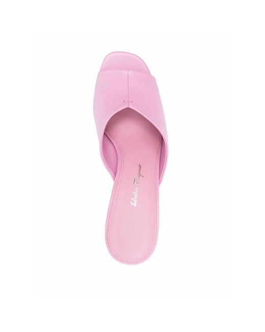 Ferragamo Pink Open-Toe Mule Sandals
