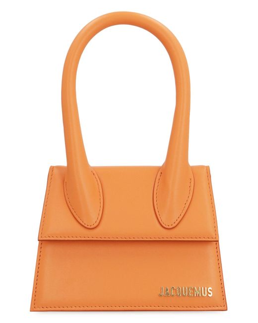 Jacquemus Orange Le Chiquito Moyen Leather Handbag