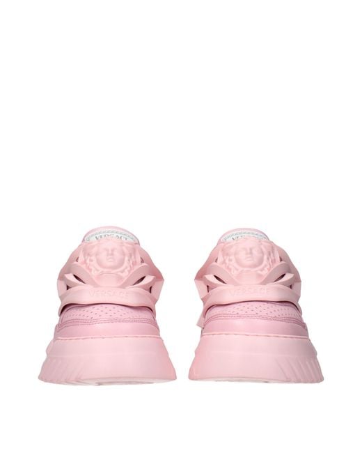 Versace Pink Leather Chunky Sneakers