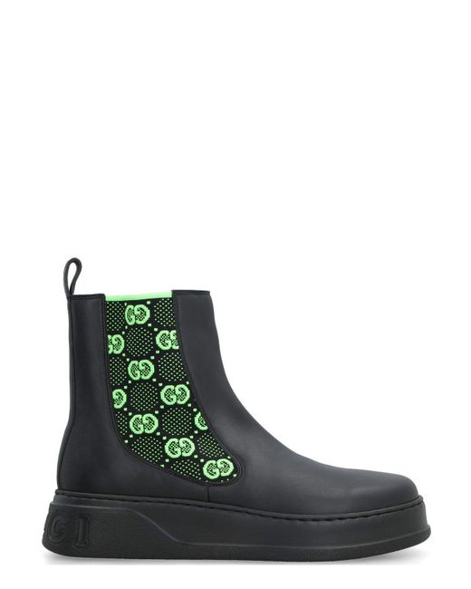 Gucci Green Gg Supreme Slip-On Ankle Boots for men