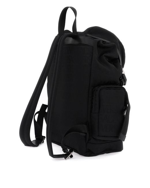 Versace Black Allover Neo Nylon Backpack for men