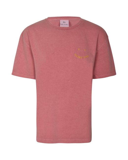 Paul Smith Pink Chest Logo Round Neck T-Shirt
