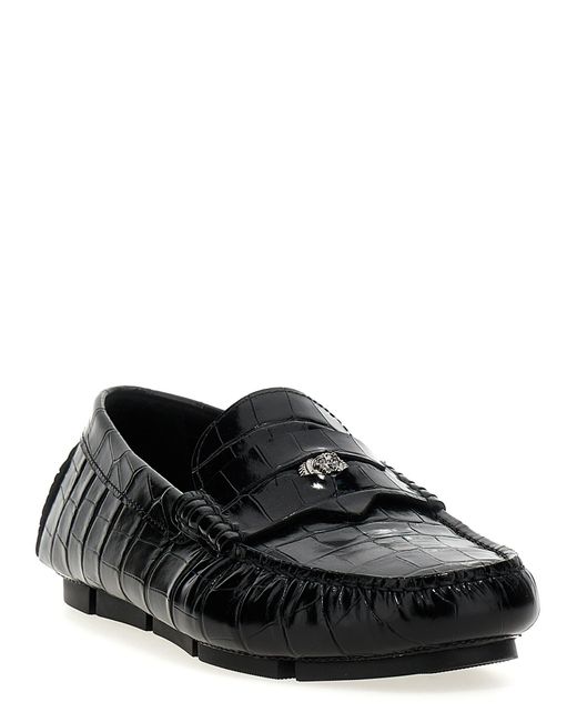 Versace Black 'Driver Medusa Biggie' Loafers for men