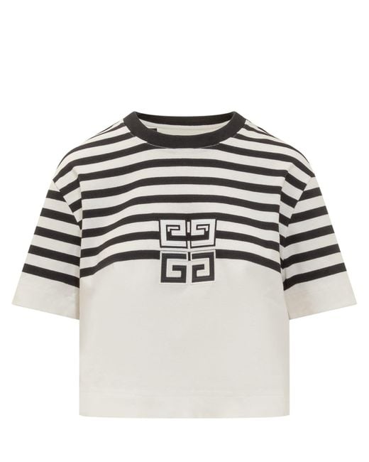 Givenchy Black 4g Cotton Striped Short T-shirt