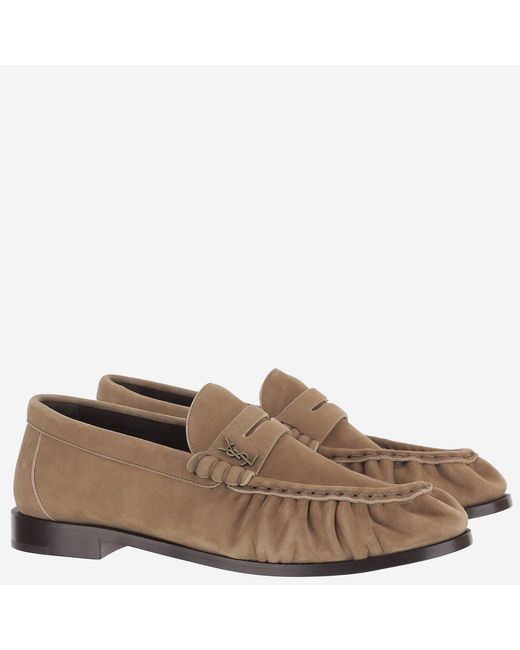 Saint Laurent Brown Loafers Suede