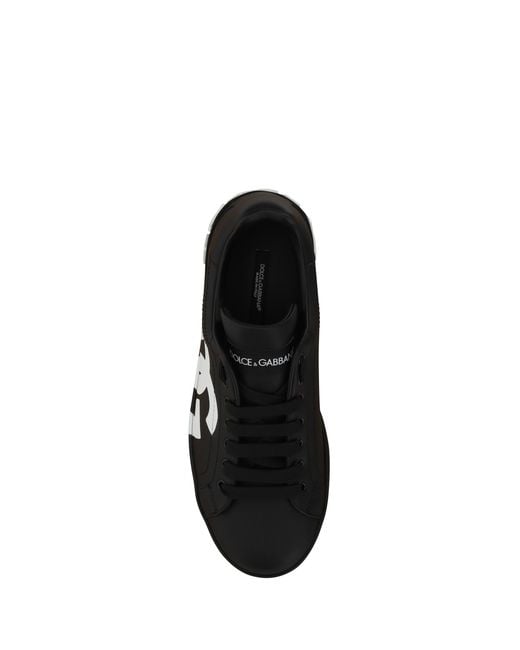 Dolce & Gabbana Black Calfskin Sneakers Trainers for men