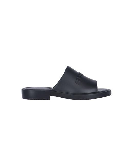Ferragamo Blue Logo Slide Sandals for men