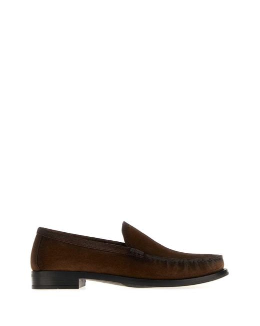 Prada Brown Suede Loafers