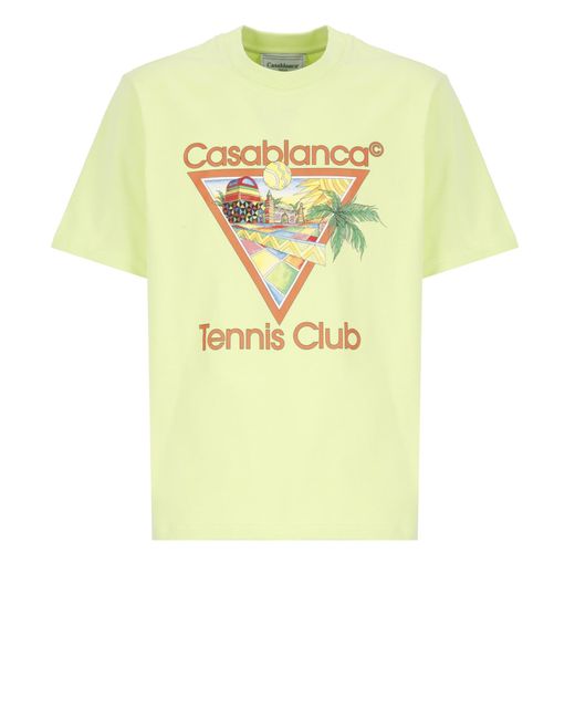 Casablancabrand Yellow Afro Cubism Tennis Club T-Shirt for men