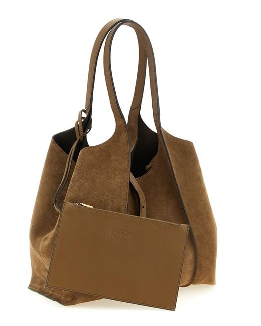 Tod's Brown Calfskin Tote Bag