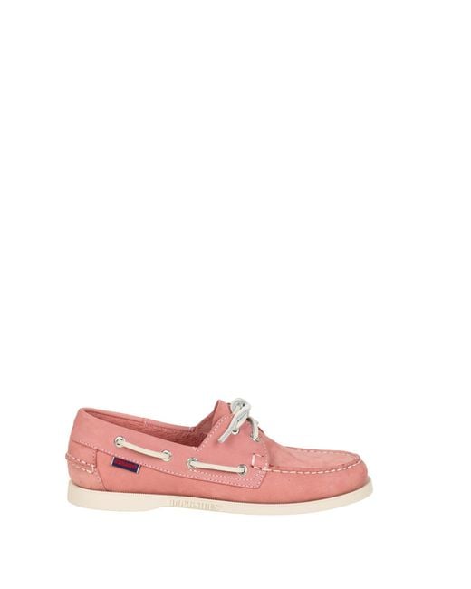 Sebago Women's Pink Flat Shoes Nubuck Leather Upper