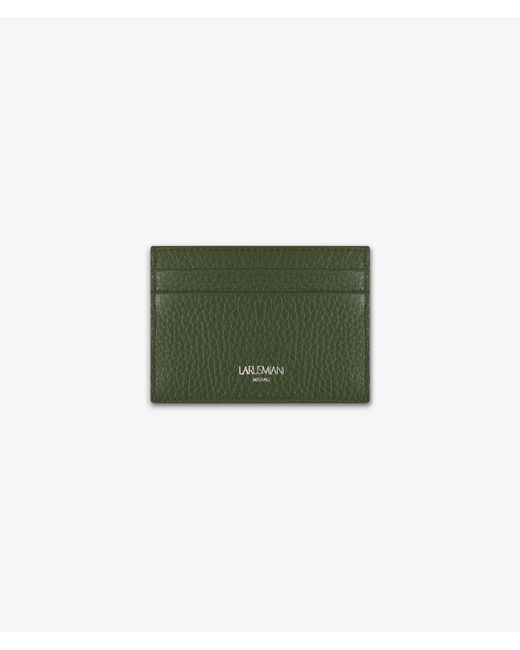 Larusmiani Green Horizontal Card Holder St.Moritz Wallet