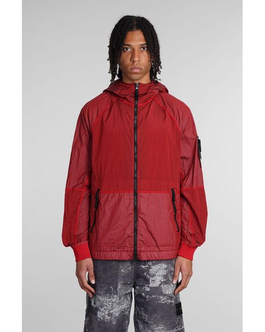Stone Island Casual Jacket In Red Polyamide for men