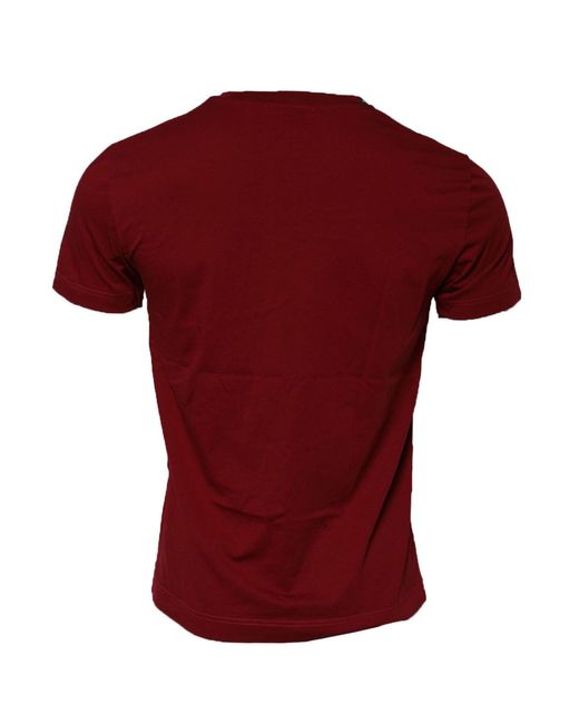 Dolce & Gabbana Red Cotton Crew Neck Short Sleeves T-Shirt for men