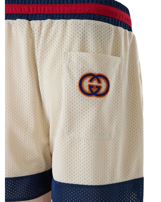 Gucci White Polyester Logo Shorts for men