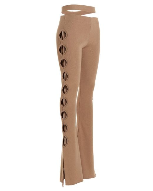 ANDREADAMO Natural Cut Out Pants With Lacing