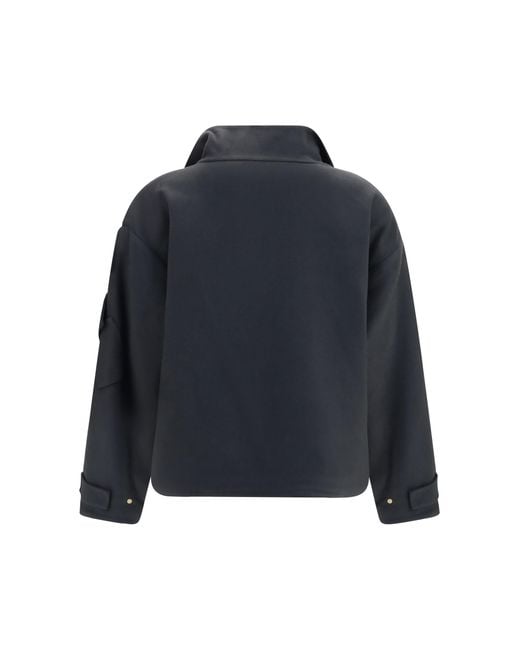Giorgio Armani Blue Coat Caban Double Cashmere Blouson With High Collar Kashmir/Capra Hircus