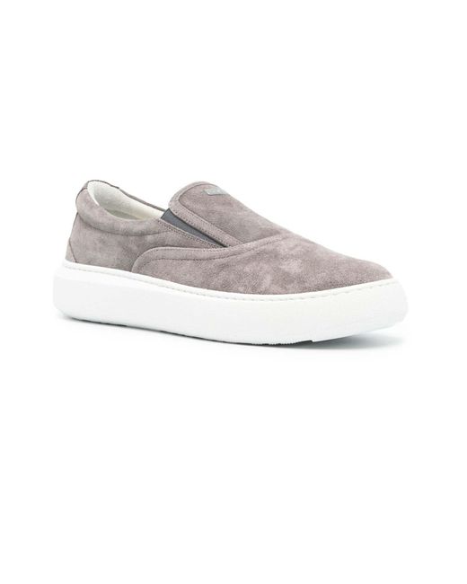 Herno Gray Suede Sneakers for men