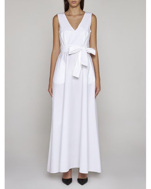 P.A.R.O.S.H. White Canyox Cotton Long Dress
