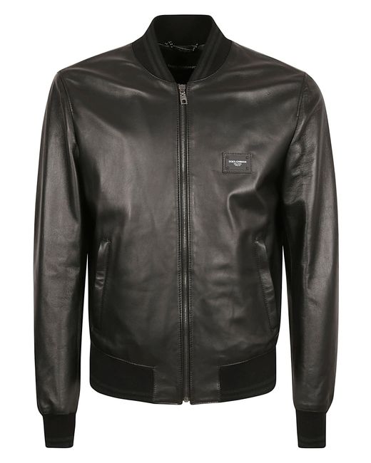 Dolce & Gabbana Dg Essentials Biker Jacket in Black for Men - Lyst