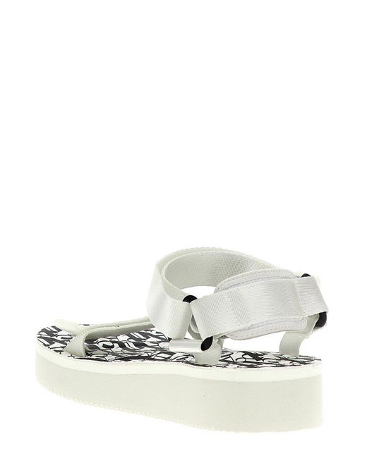 Palm Angels White X Suicoke Depa Logo Printed Sandals