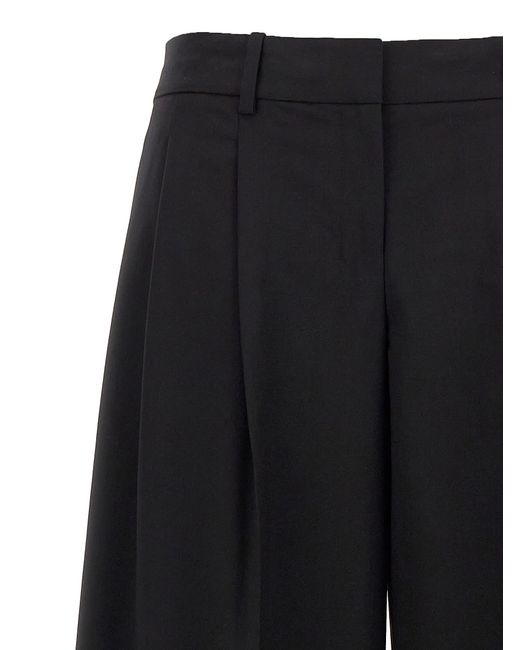 Theory Black Low Rise Pleated Pants