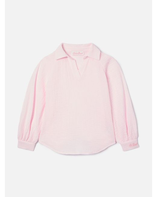 Mc2 Saint Barth Pink Maira Jr Shirt Cotton Muslin