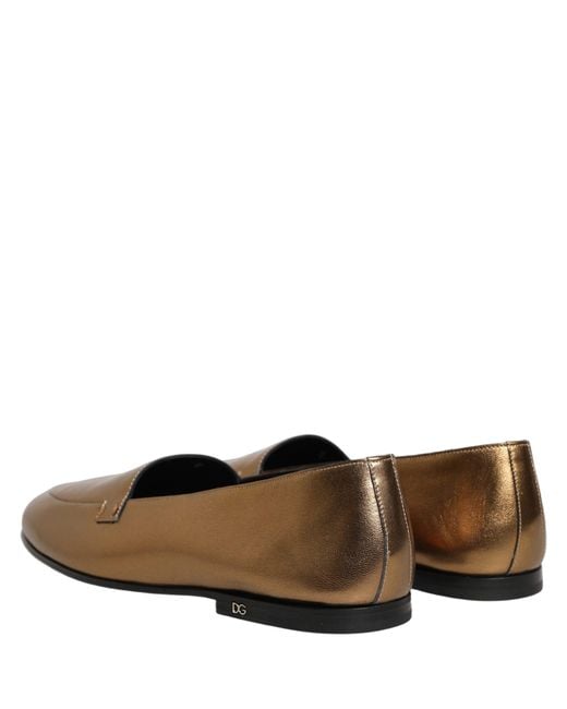 Dolce & Gabbana Black Leather Dg Logo Slip On Loafers Shoes for men