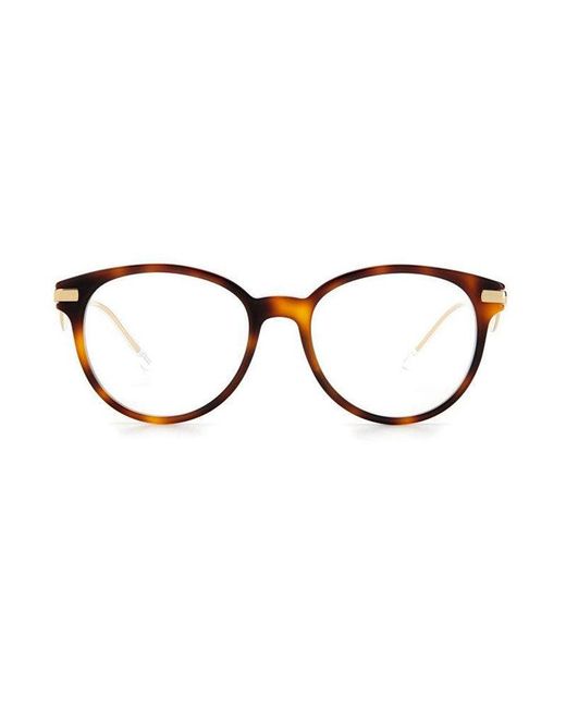 Jimmy Choo Metallic Eyeglasses Cat Eye Full Rim, Havana/ Frame And Clear Demo Lens Lens Jc280008600