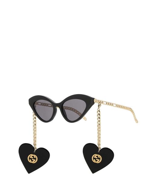 Gucci Black Two-Tone Acetate And Metal Sunglasses