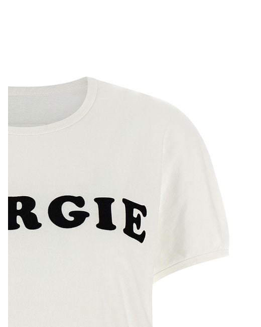 MM6 by Maison Margiela White Arc Print T-Shirt Cotton