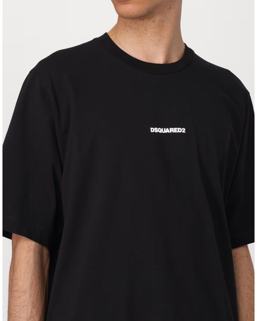 DSquared² Black Slouch Fit Logo T-Shirt for men